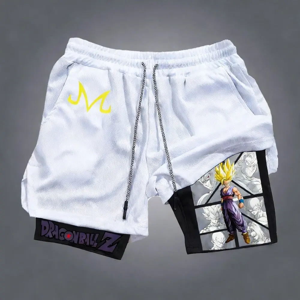 Y2k Dragon Ball Goku Anime Men's Gym Shorts Summer Streetwear Sports Pants Breathable Mesh Double-layer 2 in 1 Shorts Sportswear view 3