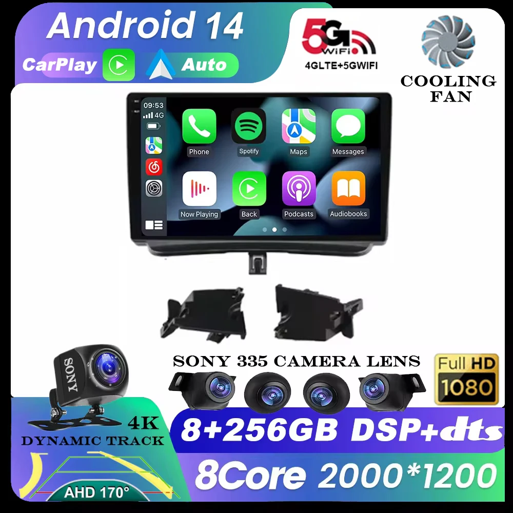 

9'' Android 14 For FORD TOUMEO COURIERTRANSIT COURIER 2014-2018 Car Radio Multimedia GPS DVD Video Player car play WIFI 4G QLED