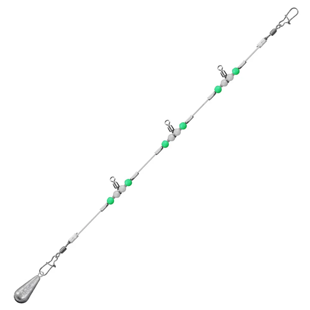 3 uds aparejo líder de pesca cuentas luminosas nocturnas con giratorios Snap aparejo de pesca de mar 60cm 80cm 100cm 120cm