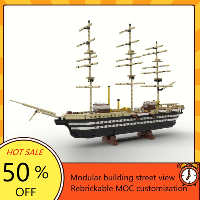 3012 pz MOC Amerigo Vespucci Building Blocks modello di nave da guerra mattoni tecnici Set assemblaggio fai da te creativo bambino Puzzle giocattoli regali di natale