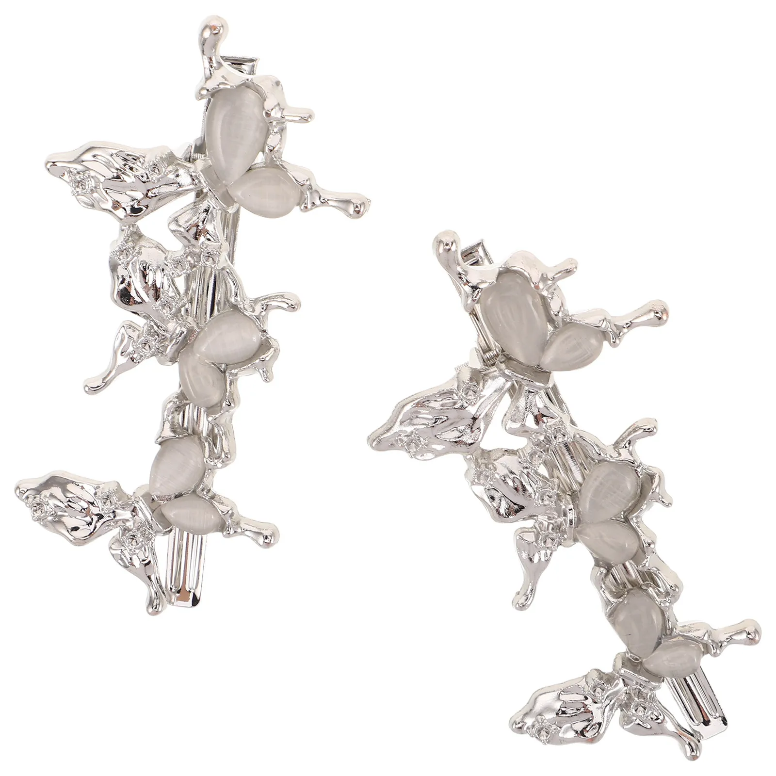 

2 шт. металлические заколки-бабочки для волос, нескользящие боковые зажимы для челки, аксессуар для прически, заколки-бабочки