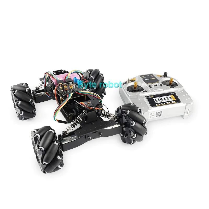 Shock Absorption Omnidirectional Mobile Car Adjustable 4WD Mecanum Wheel Chassis for Arduino Robot DIY Kit RC Suspension Wheel