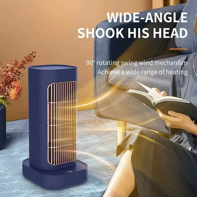 Ventilateur de chauffage électrique portable, 1300W, PTC, protection contre le basculement, mini réchauffeur d'air, souffleur d'air chaud domestique et de bureau, secouage de tête à 90 °