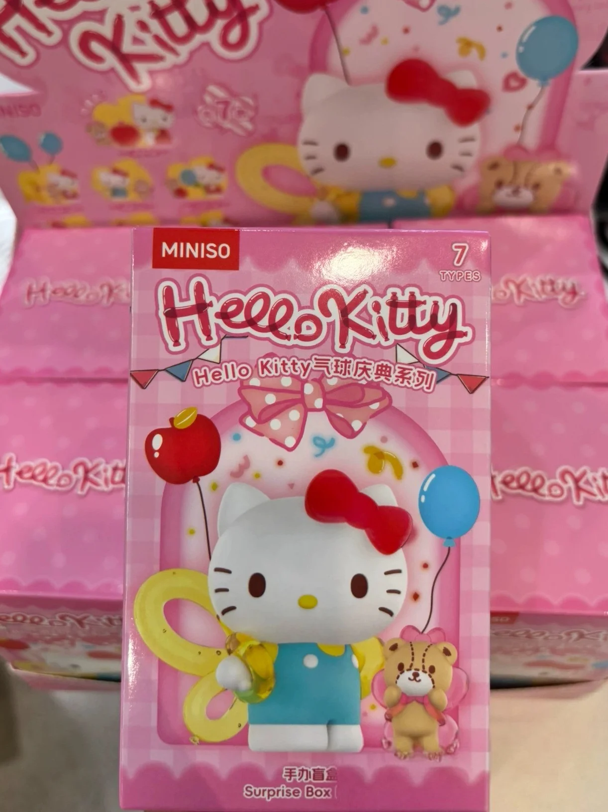 

Original Hello Kitty Balloon Celebration Series Blind Box Cute Figures Desktop Ornaments Collect Cute Decorations Gifts Friend