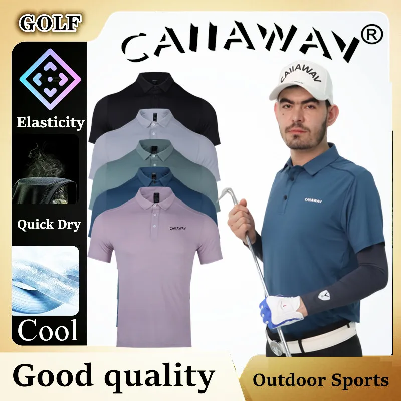 New CAIIAWAV Authentic Golf Short Sleeve Men\'s Top T-shirt GOLF Short Sleeve Men\'s POLO Shirt Breathable and Quick Drying