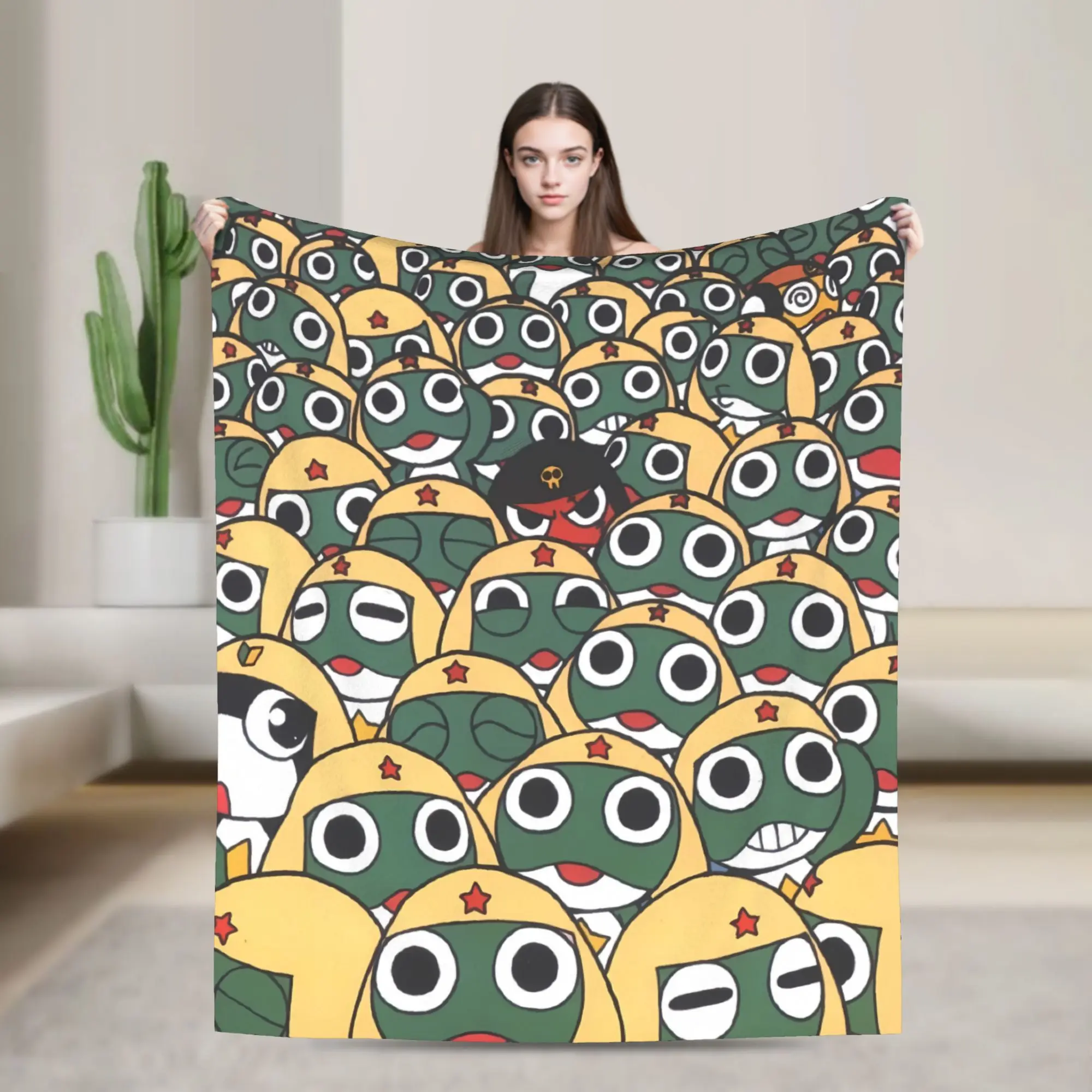 Sgt Frog Keroros Giroro Tamama Kururu Dororo Blankets Super Street Trend Throw Blanket Couch Bed Flannel Bedspread Bed Cover
