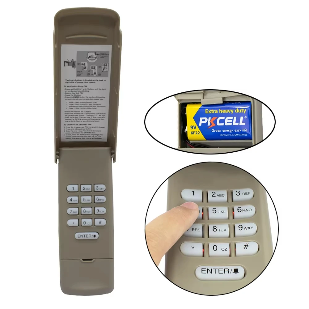 877MAX Wireless Keypad for 376LM 377LM 877LM 971LM 977LM 878MAX Keyless Garage Door Opener Remote Control Entry System White Box