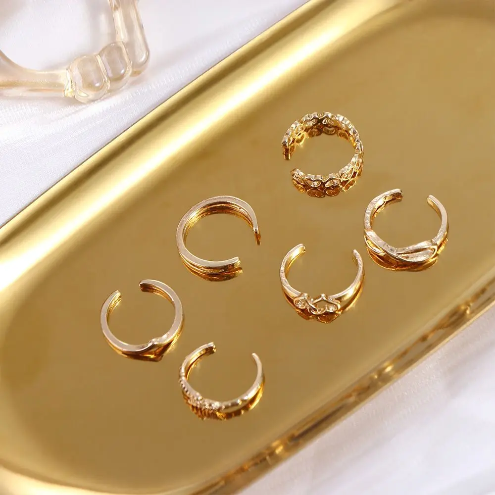 Heart Shape White Copper Open Simplicity Adjustable Foot Ring Set Women Accessories Toe Rings Korean Style Accessories