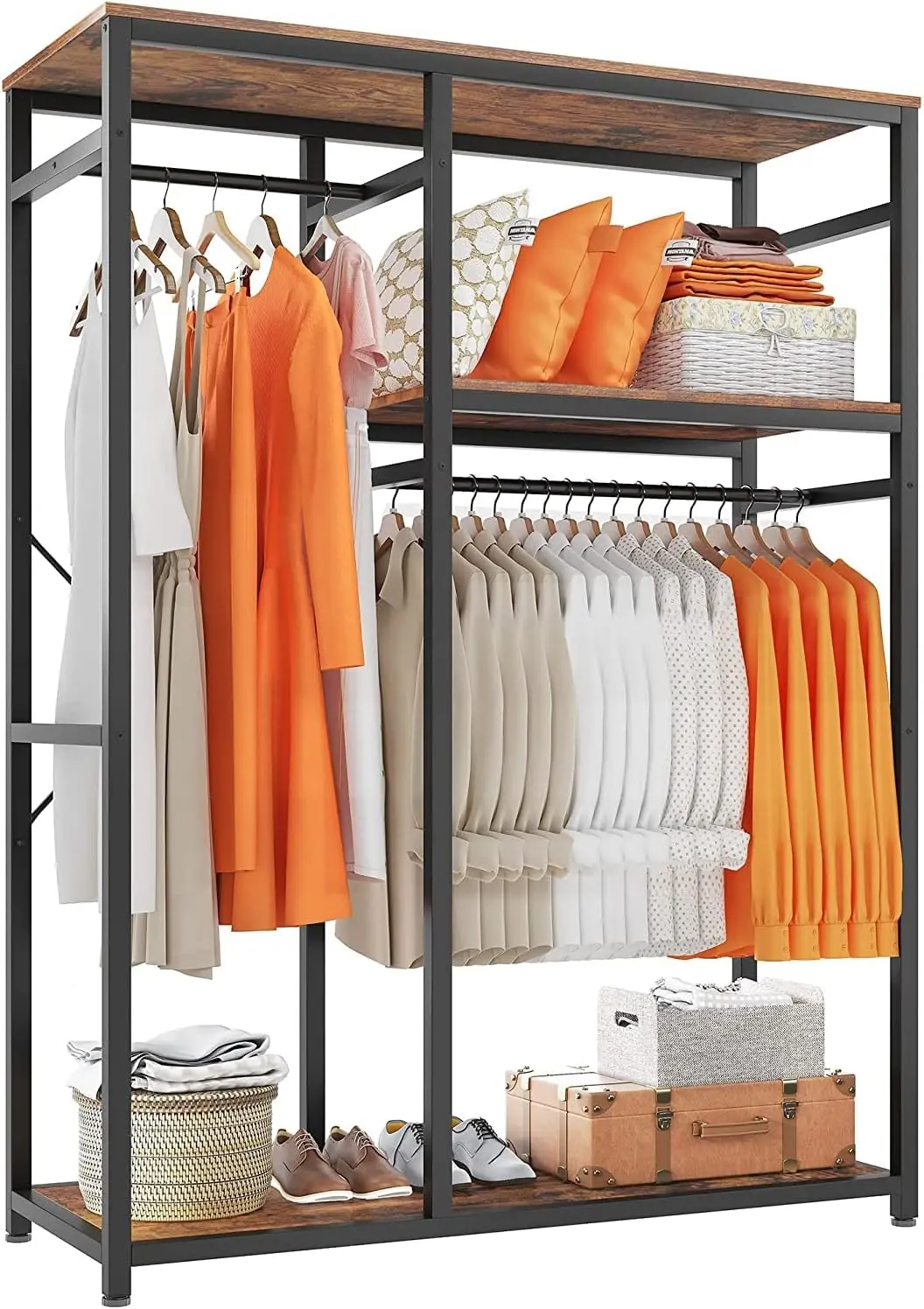 

Clothes Rack, Clothing Racks for Hanging Clothes, Garment Rack Load Heavy Duty Clothes Rack Freestanding Wardrobe