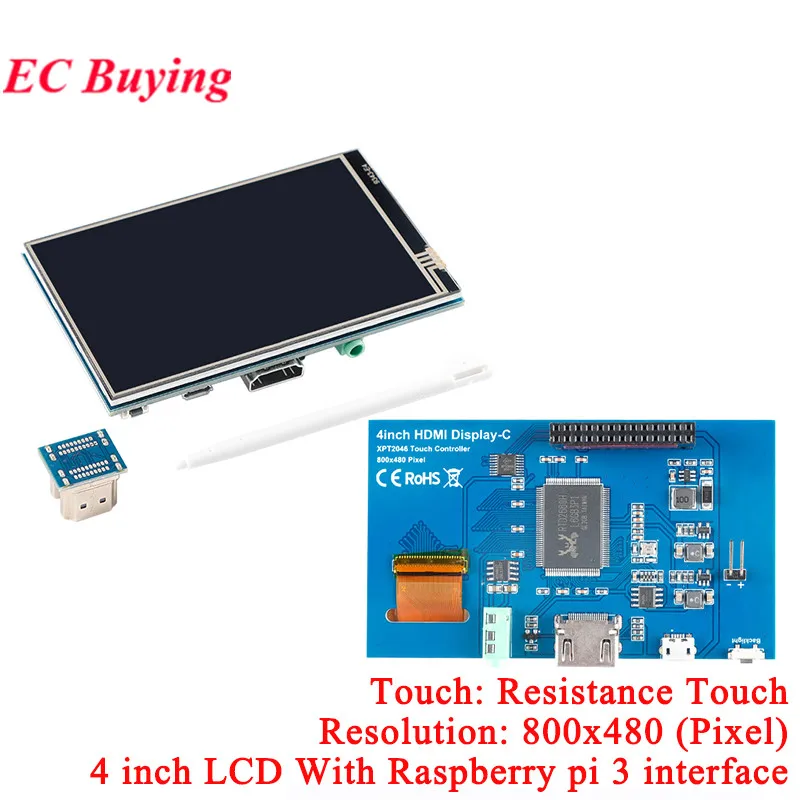 HDMI capacitief resistief touchscreen LCD-scherm 3,5 "4" 5 "7" 10,1 "inch 1024*600 800*480 voor Raspberry Pi win7/win8/win10 - afbeelding 1