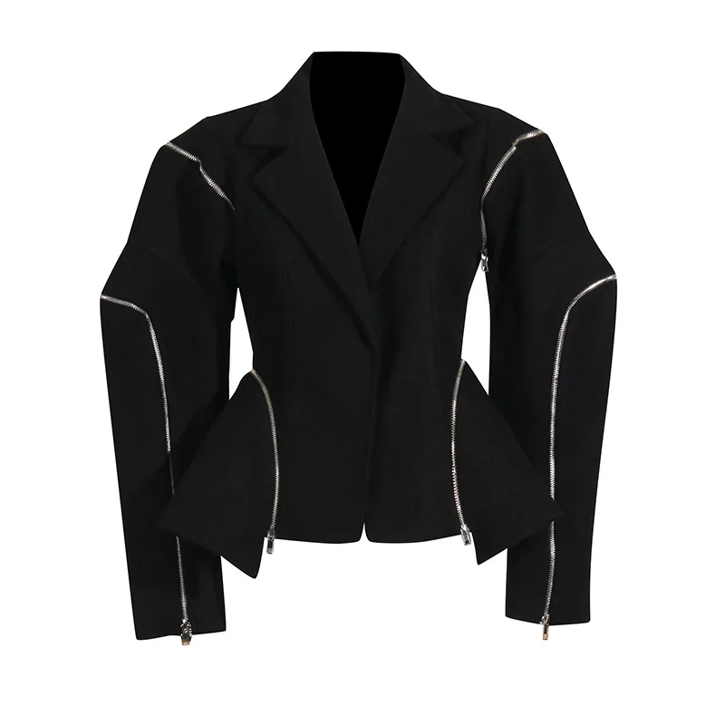 تصميم جديد لخريف 2025 بسحاب مخصص مع شعور غير منتظم وعالي الجودة للنساء في الدعاوى