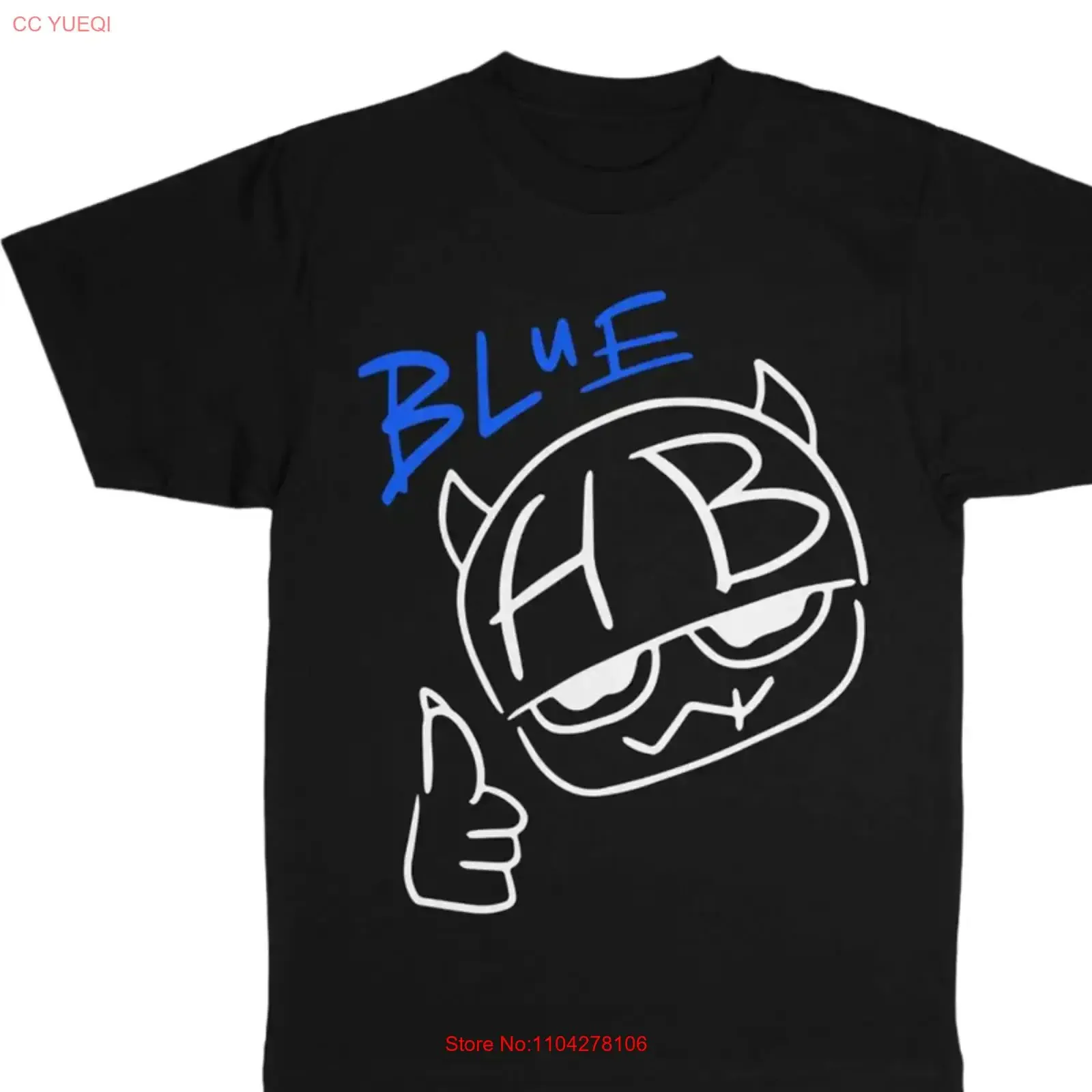 T-shirt bleu Hannah Bahng S-5XL vintage délavé, vêtements graphiques de créateur, haut doux et polyvalent pour un usage quotidien, légèrement décontracté