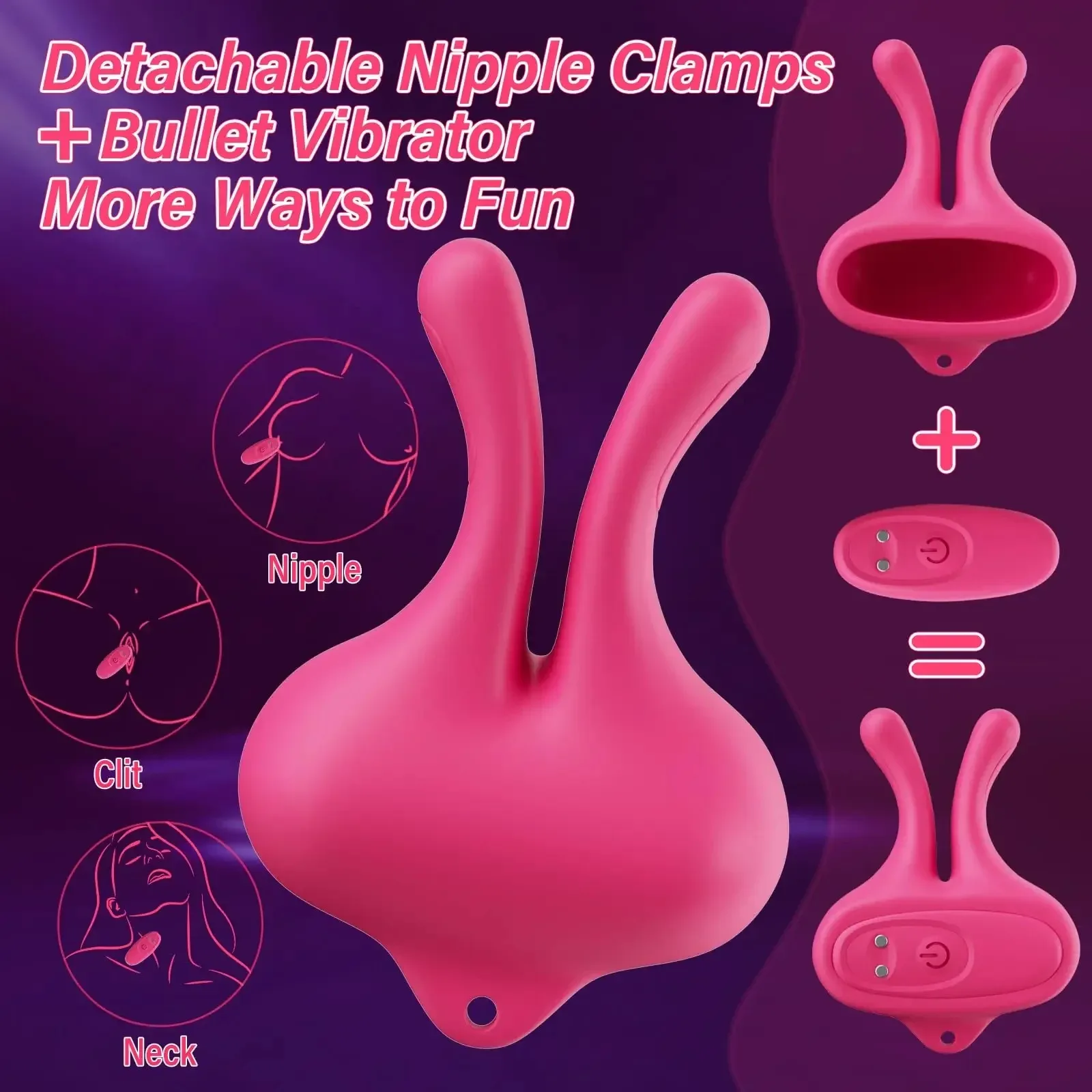 Vibrating Nipple Clamps Vibrator 9 Vibration Modes Magnetic Nipple Stimulation BDSM Adult Sex Toys for Women Couples Pleasure 5