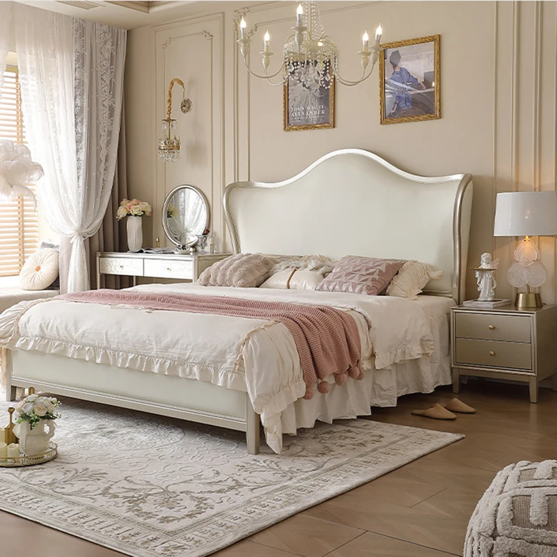 Princess European Massage Bed Castle Luxury Sleeping Bedroom Safe Simple Design Bed Double Queen Muebles Lounge Suite Furniture