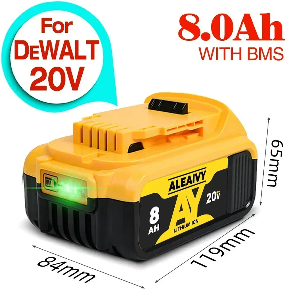 

For Dewalt 18V Original DCB200 20V 8000mAh Lithium Replacement Battery DCB200 DCB180 DCB205 DCB206 Power Tools Lithium Battery