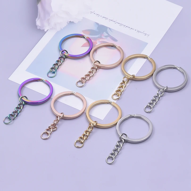 20 Llaveros De Cadena De 25 Mm – Anillo Partido De Acero Inoxidable Para Manualidades Y Llaves