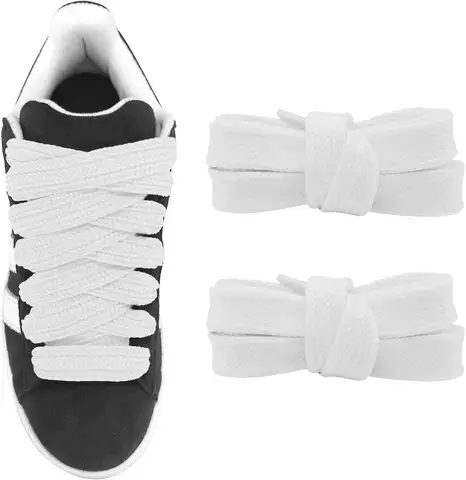 2CM Wide Fat Shoe Laces for Sneakers Fashion Colorfast Replacement Laces for Van Campus Shoes Classic Cotton Rope Flat Laces