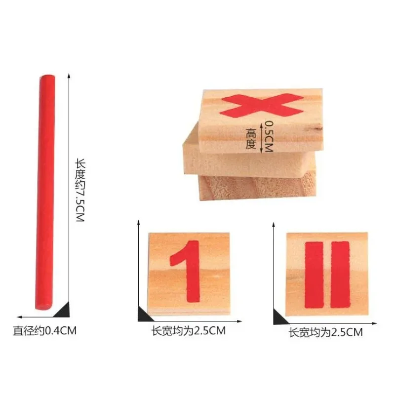 

Montessori Counting Sticks Wooden Number Calculation Toy Early Education Safe Material for 3-6 Year Olds