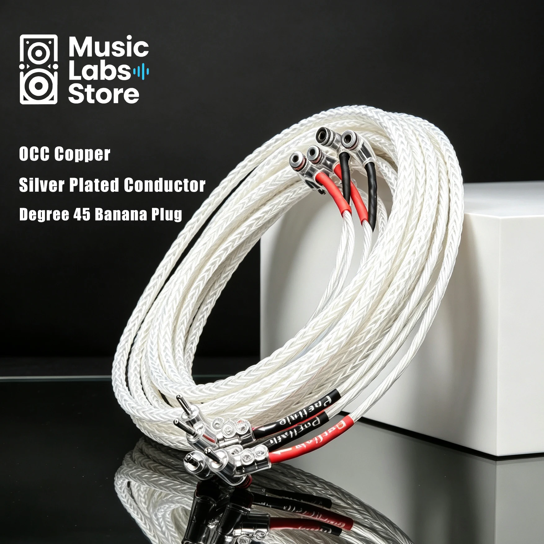 pair-speaker-cable-8ag-silver-plated-occ-16-strands-audio-cable-banana-to-y-spade-loudspeaker-cable