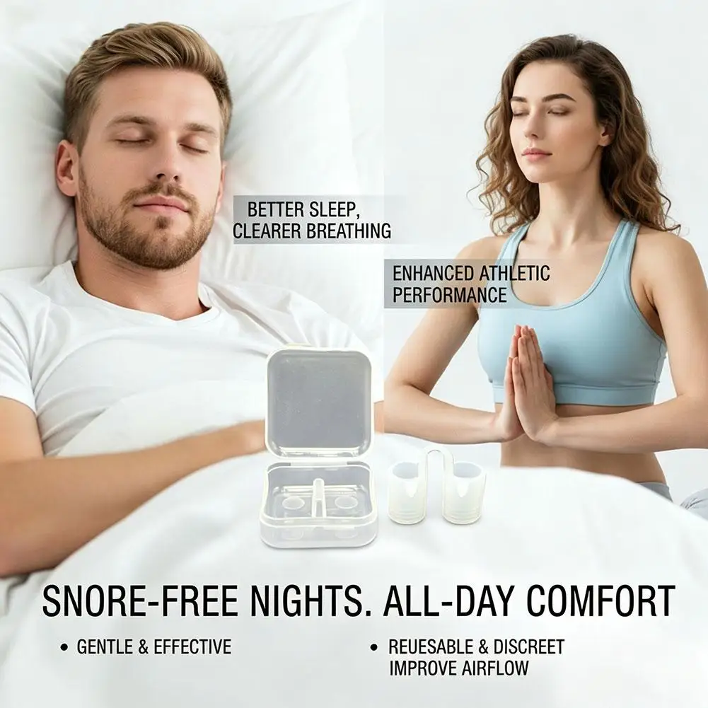 Soft Silicone Anti Snoring Nose Clip Gentle Nasal Opening Increase Airflow Reduce Snoring Easy Wear Improve Sleep Quality