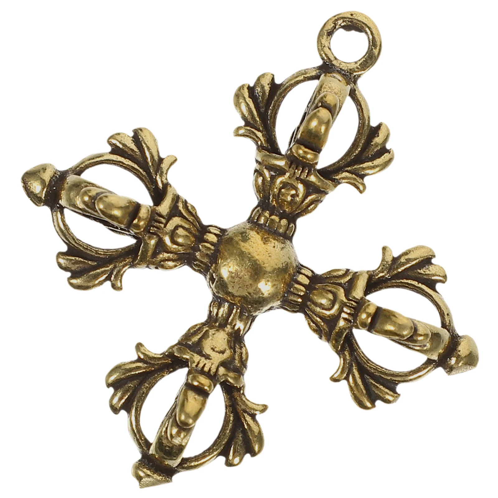 

1pcs Brass Vajra Mini Vajra Pendants Keychain Vintage Tibetan Buddhism Craft Decor Retro Metal Charm Jewelry Making Accessory