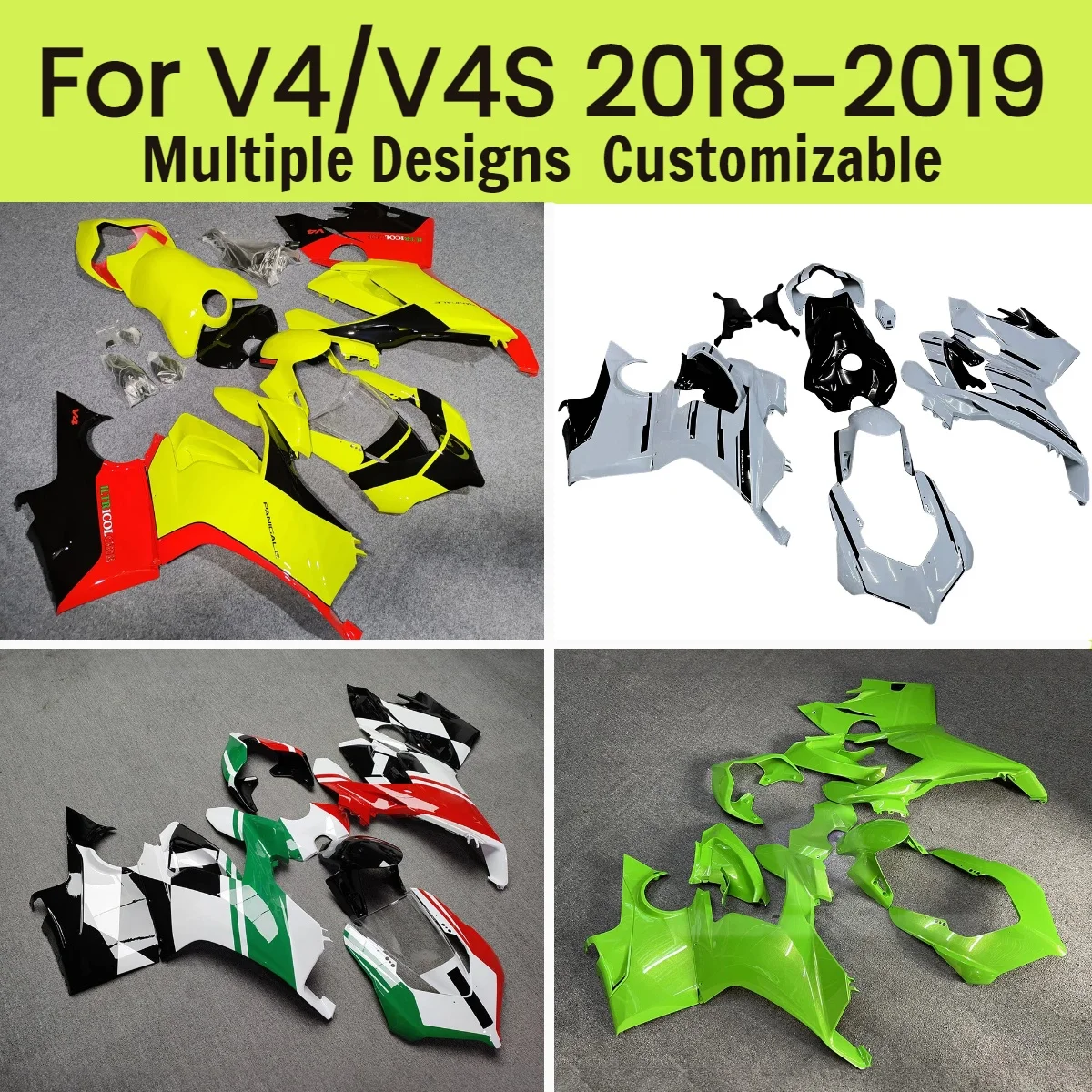 

Высококачественный комплект обтекателей V4S 2018-2019 из ABS-пластика для мотоциклов DUCATI Panigale V4 18-19 (неоригинальные)