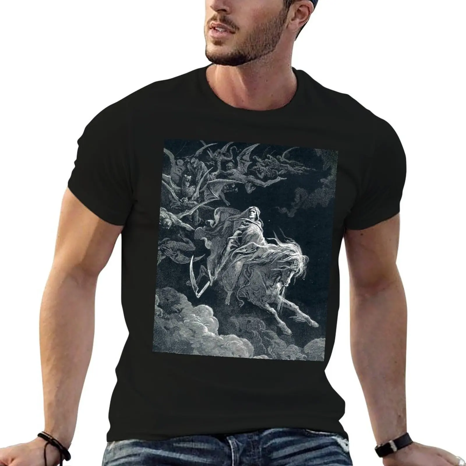 The Vision of Death by Gustave Doré T-Shirt vintage graphic tee graphic t shirts men workout shirt