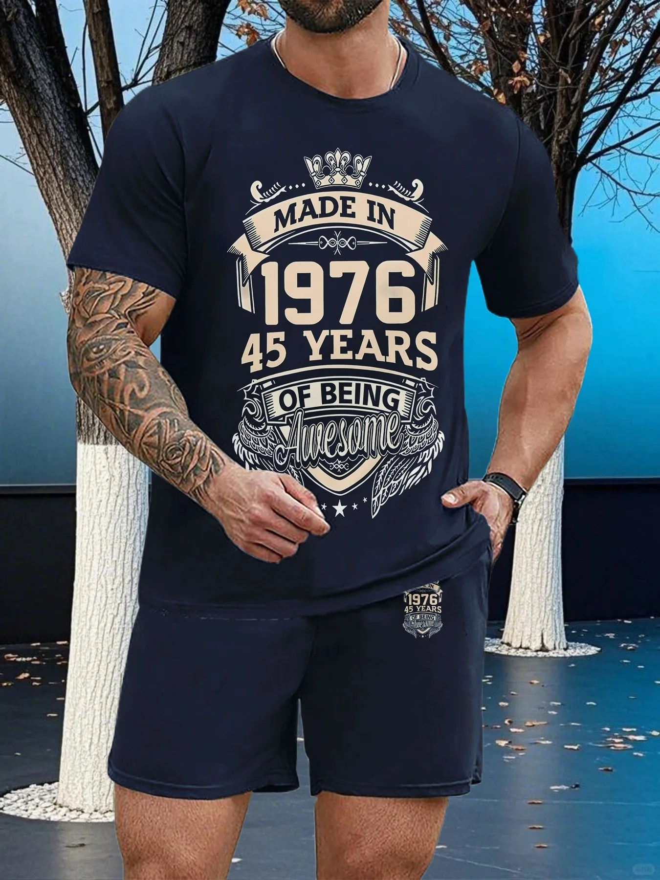 

Men's Full Body Printed T-Shirt Set Casual Fashion Luxury Style Full Set of Clothes Street Wear Drawstring Shorts Summer New 3d