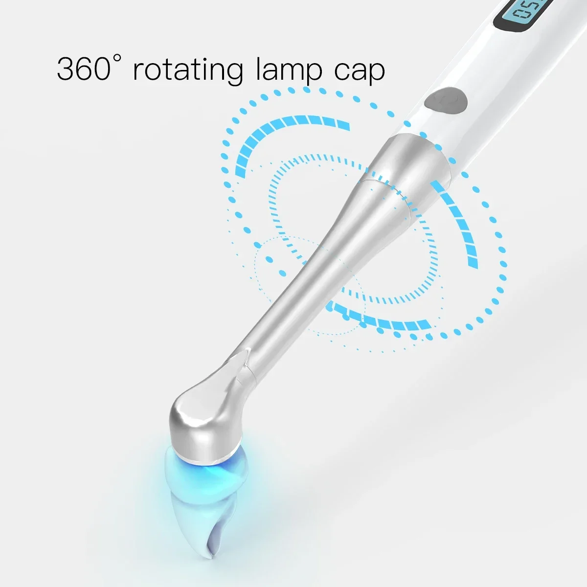 Dental LED Curing Light Lamp 1 Second Cure 2mm Resin Dentist Cordless Cure Lamp Metal Head 3 Modes Adjustable Recumbent Design