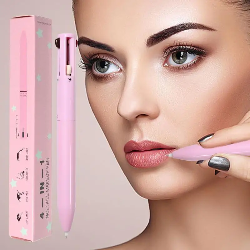 Crayon de Maquillage 4 en 1 pour Femme, Surligneur, Waterproof, Outil de miles