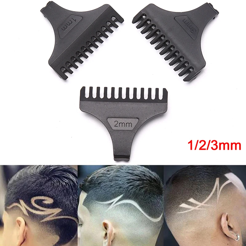 3pcs/set Universal Hair Clipper Shaver Limit Combs Replacement Attachment 1/2/3mm Haircut Tool