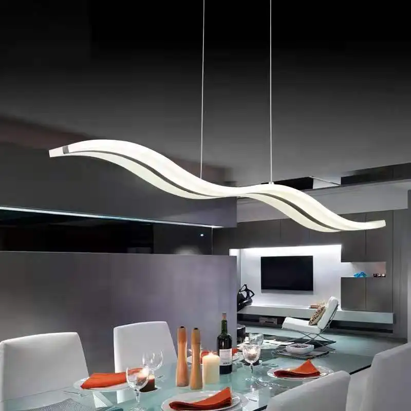 

Modern LED Pendant Lamps Minimalist Strips Pendant Light For Living Dining Room Kitchen Ceiling Chandelier Decor Luster Lighting