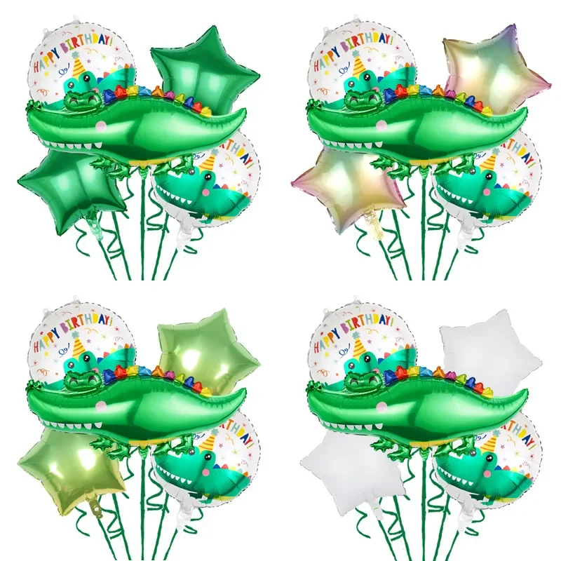 Disney Decorative Balloon Set with Cartoon Green Crocodile Children's Birthday Party Ocean Theme