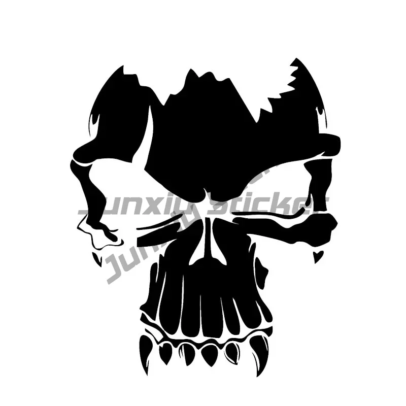 

Skull Car Sticker. Off Road. Warning. Motorcycle Auto Parts. Black White Decoration. Refrigerator. Interesting PVC