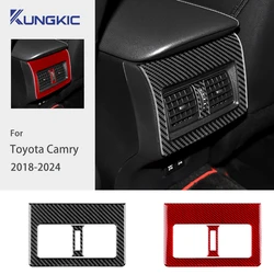 Real Soft Carbon Fiber For Toyota Camry 2018 2019 2020 2021 2022 2023 2024 LHD RHD Car Rear Air Outlet Panel Interior Trim