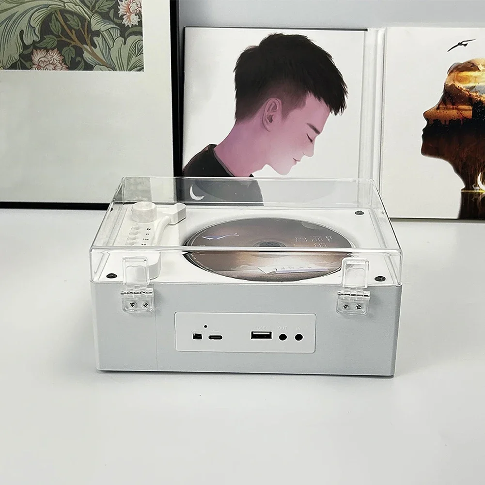 

Винтажный CD-плеер с двумя динамиками, Bluetooth 5.0, встроенным динамиком, портативный, перезаряжаемый, USB-плеер для музыки без потерь