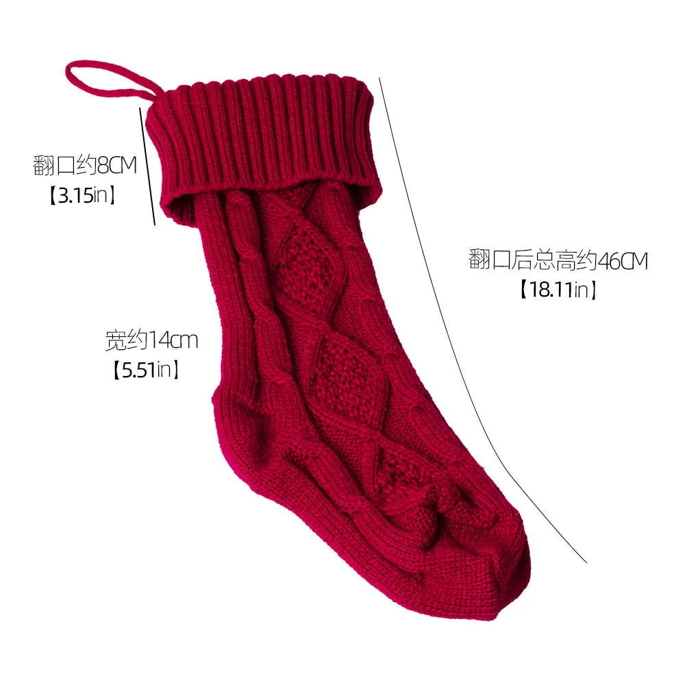 hristmas Knitted Socks Personalized Christmas Gift Bag Decorative Stocking Embroidery Name New Year Christmas Pendant Socks