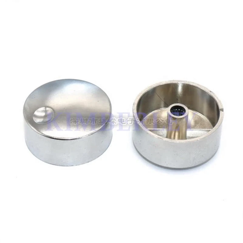 2 Piece 34.5X16MM Potentiometer Knob Cap Plastic Silver Plated Knob Volume Power Amplifier Knob Aperture 6MM
