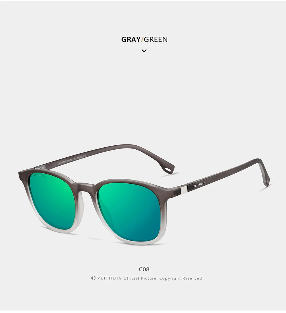 VEITHDIA Marke männer Sonnenbrille Retro TR90 Brillen Polarisierte Linse Vintage Brillen Männlich Fahren Sonnenbrille Für Frauen V7520 – Detail 21