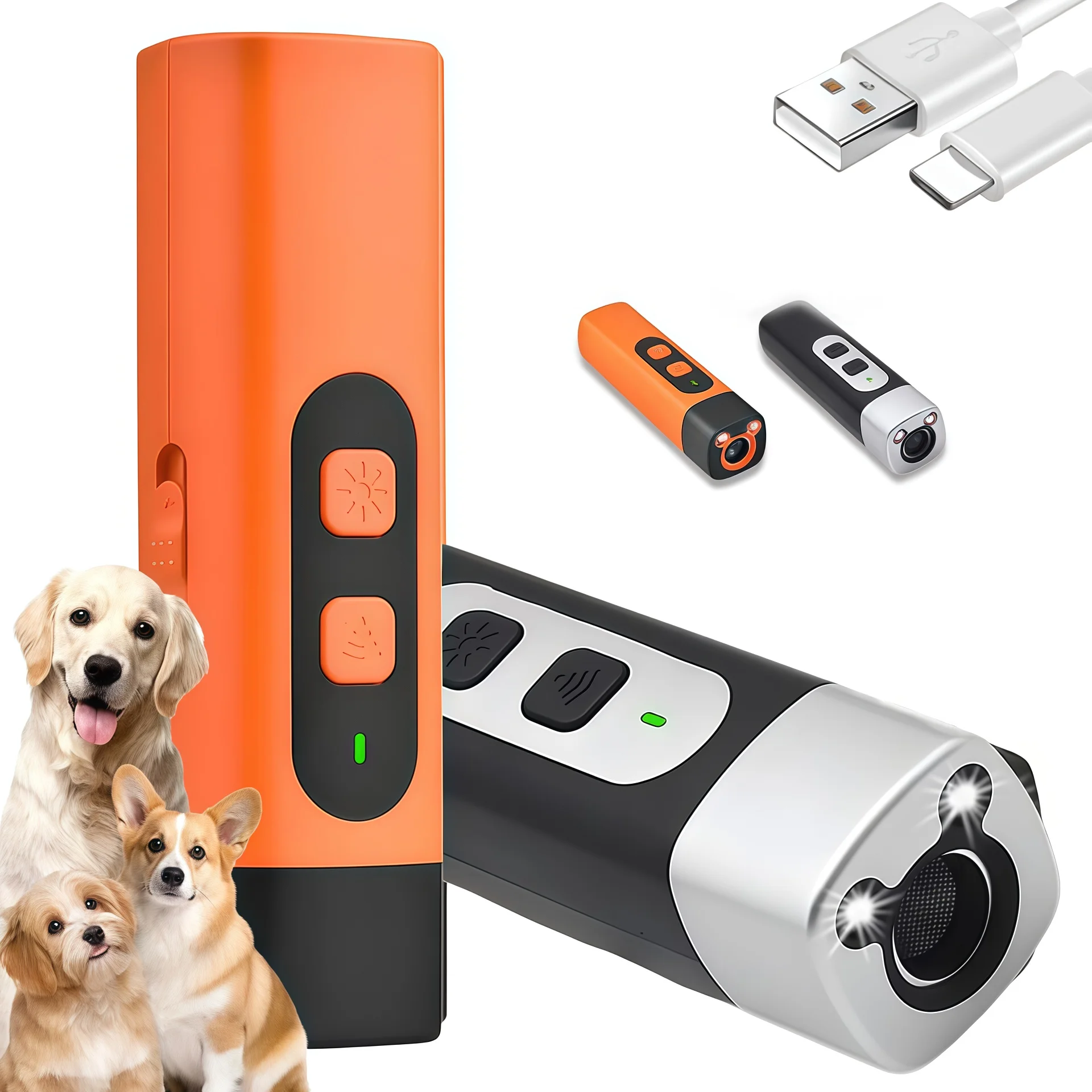 Anti Bark Device for Dogs Ultrasonic Dog Repeller Barking Devices with LED Flashlight Stop Bad Behavior Without Screaming Clap