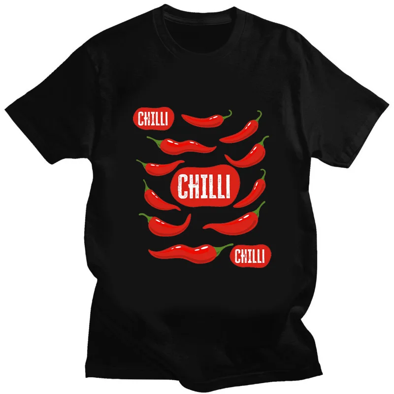 Funny Men Women Red Hot Chili Print Tee Shirt Peppers Cool Harajuku Short-Sleeve Loose Breathable Novelty Humor Fashion Tops