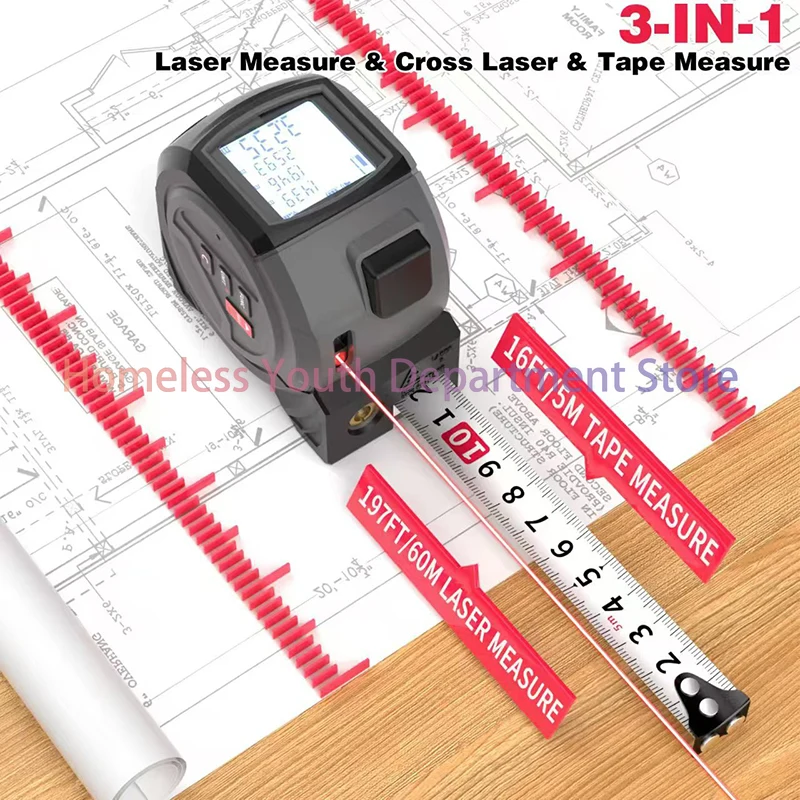 High Precision Laser Tape Measure Professional Laser Tape Measure Portable Multi-function Tapes Measures Digital Measuring Tool