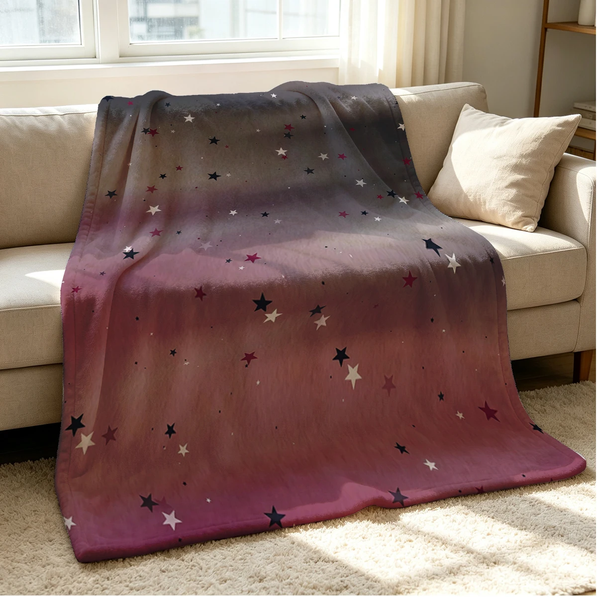 Star Drift Flannel Blanket Warm Soft Halloween Christmas Couch Warm Cozy Decorative Decor Gift for All Season