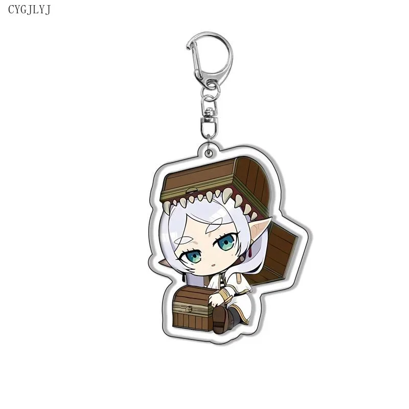 Anime Frieren At The Funeral Acrylic Keychain Frieren Himmel Cartoon Figures Key Chain Chibi Q Version Bag Charm Chaveio Cosplay