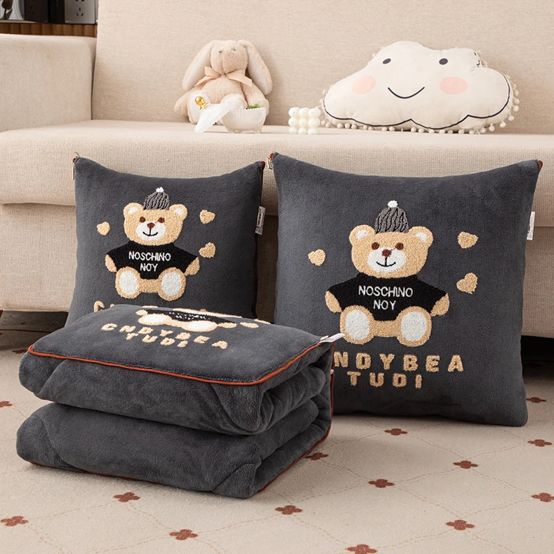 

Thiened Milk бархатная подушка одеяло «два в одном» офисный автомобиль Sp on диван домашний уютный современный полиэфирное волокно квадратный курайон