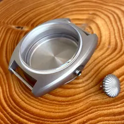 36mm fit W10 khaki  barrel shape titanium case NH35 NH38 ETA2824 PT5000 Watch Case 20ATM Brush AR Sapphire Glass Big Crown
