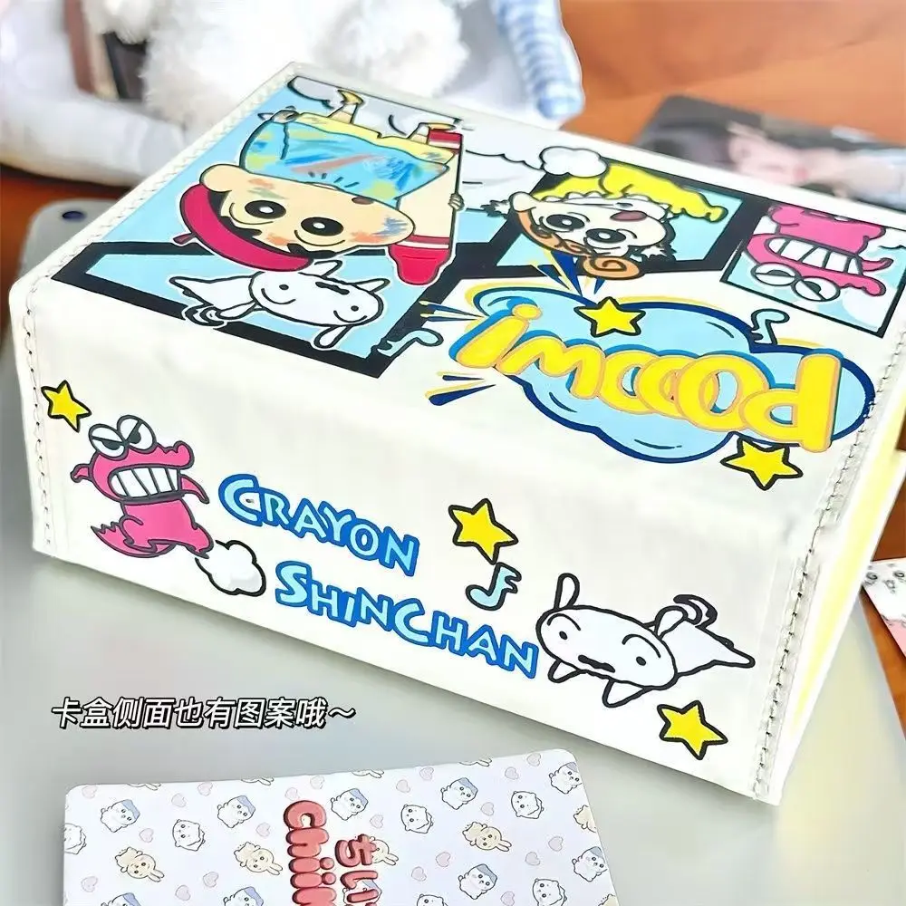 Kawaii New Crayon Shin-chan Storage Box PU Leather Cute Card Storage Box Office Desktop Organization and Storage