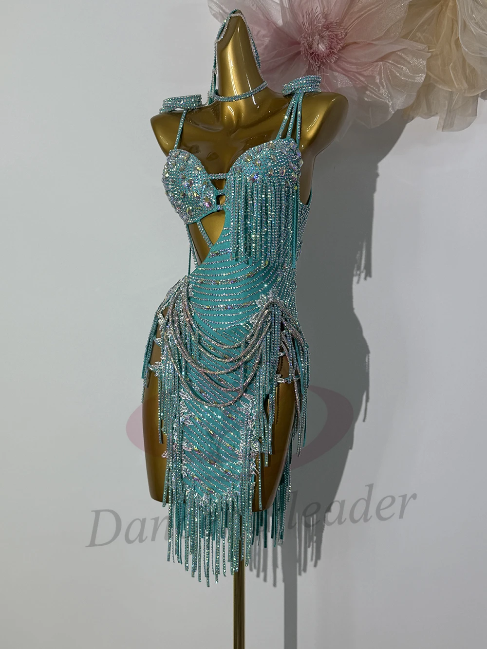 ชุดเต้นลาตินสำหรับผู้ใหญ่และเด็ก ประดับด้วยเพชร AB ระดับไฮเอนด์ ตกแต่งด้วยโซ่เพชรและพู่ห้อย กระโปรงสำหรับเต้นแทงโก้ เสื้อผ้าผู้หญิง