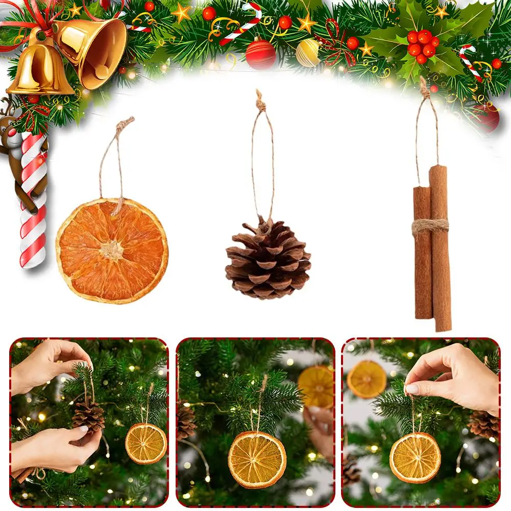 Christmas Natural Slice Cinnamon Pinecone Decoration Deco Creative 2025 Home Festival Party Design U0F3