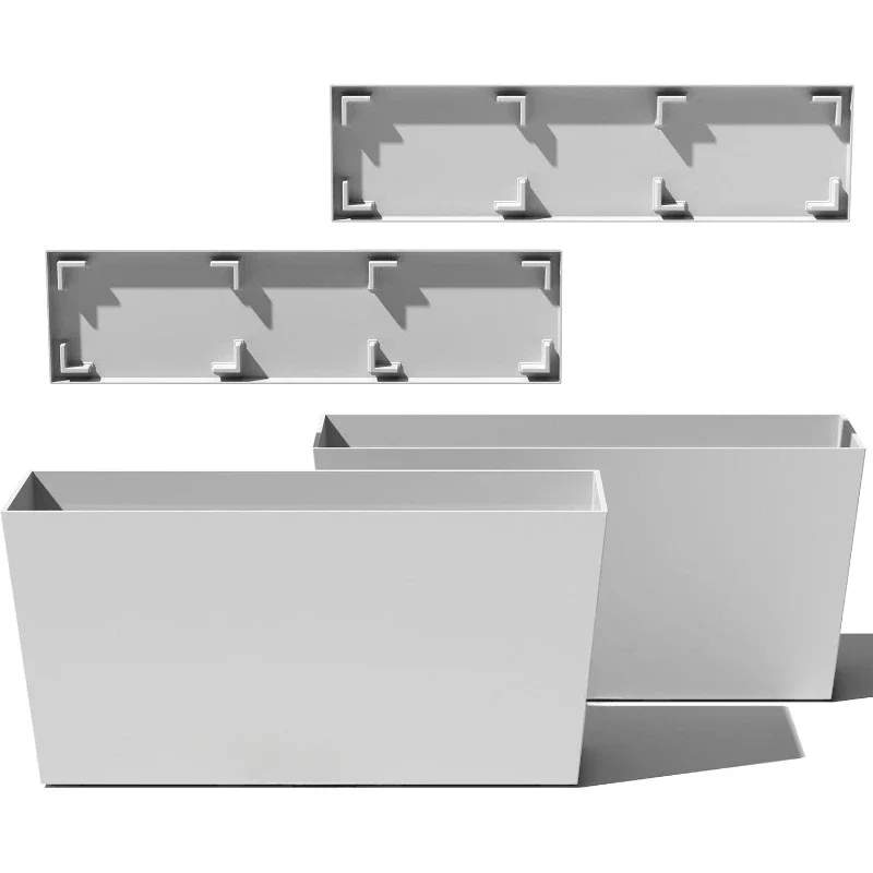 ترويج المنتج الجديد لزراعة حوض طويل (أبيض، 39 بوصة - عبوتان مع صواني صحن)